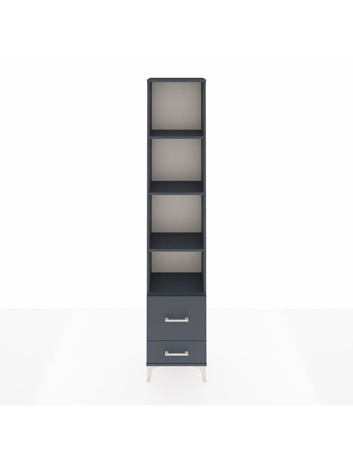 Arges Dolap 4 Raflı 2 Çekmeceli 44x30x221 Antrasit-Antrasit