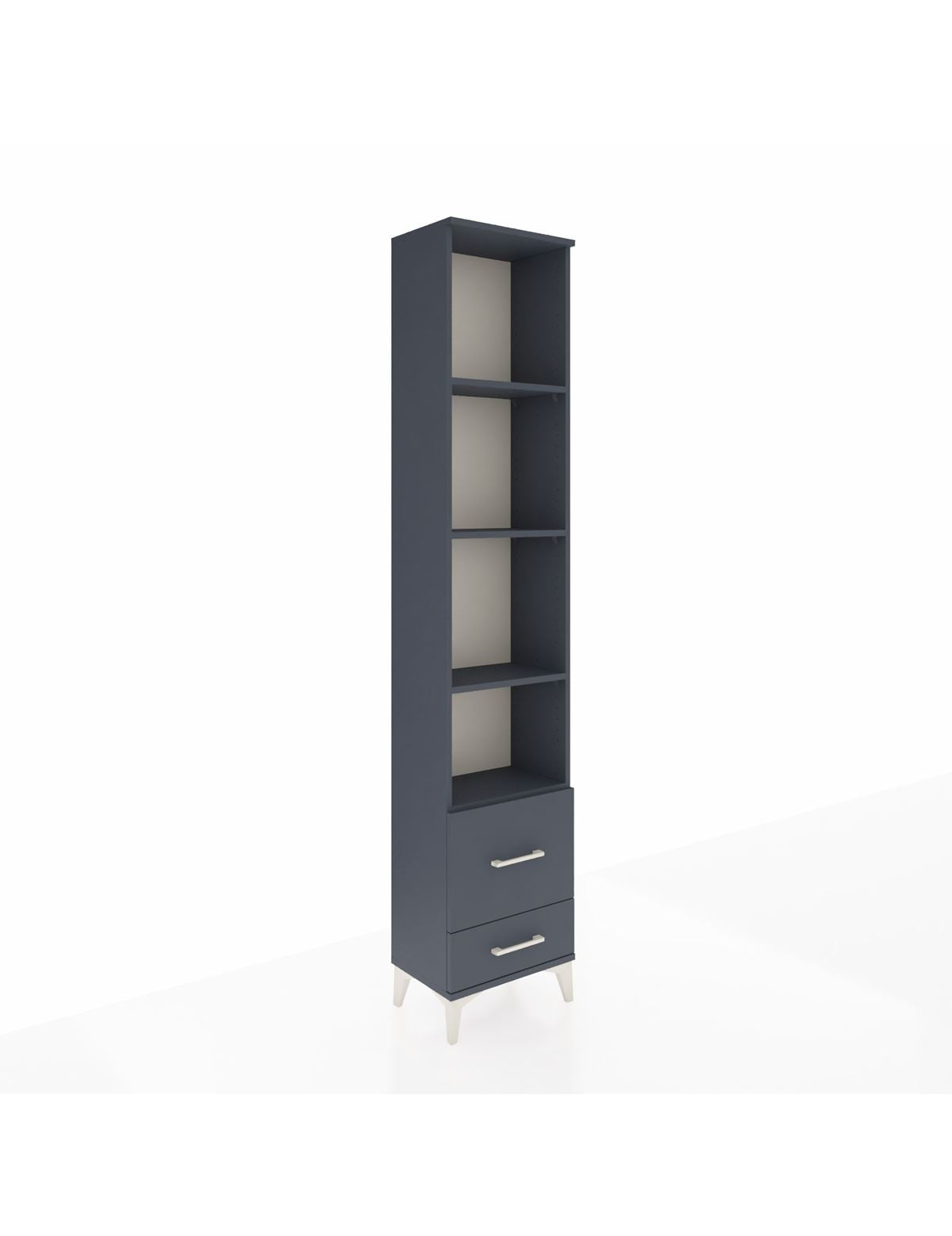 Arges Dolap 4 Raflı 2 Çekmeceli 44x30x221 Antrasit-Antrasit