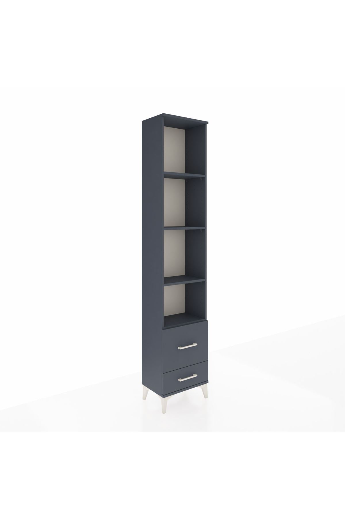 Arges Dolap 4 Raflı 2 Çekmeceli 44x30x221 Antrasit-Antrasit