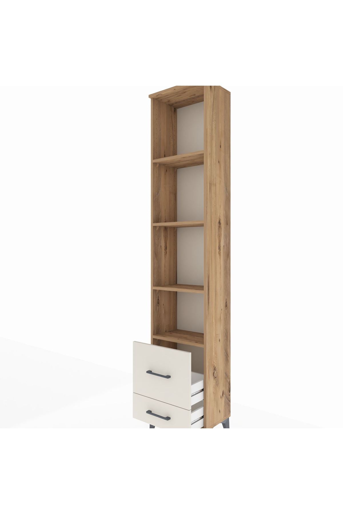 Arges Dolap 4 Raflı 2 Çekmeceli 44x30x221 Çam-Aytaşı