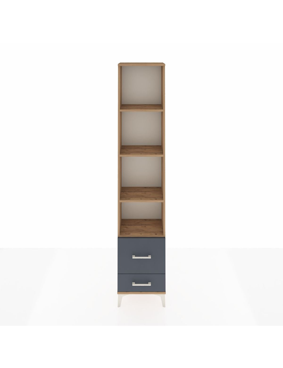 Arges Dolap 4 Raflı 2 Çekmeceli 44x30x221 Çam-Antrasit