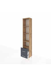 Arges Dolap 4 Raflı 2 Çekmeceli 44x30x221 Çam-Antrasit