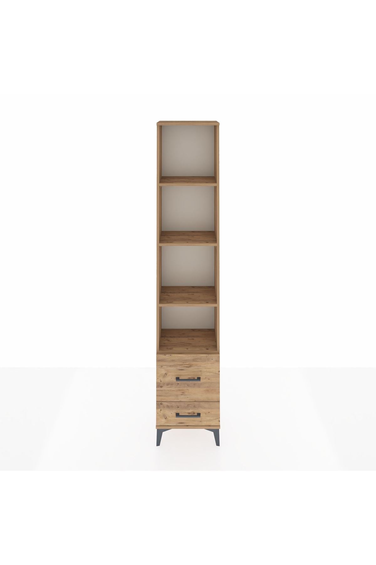 Arges Dolap 4 Raflı 2 Çekmeceli 44x30x221 Çam-Çam