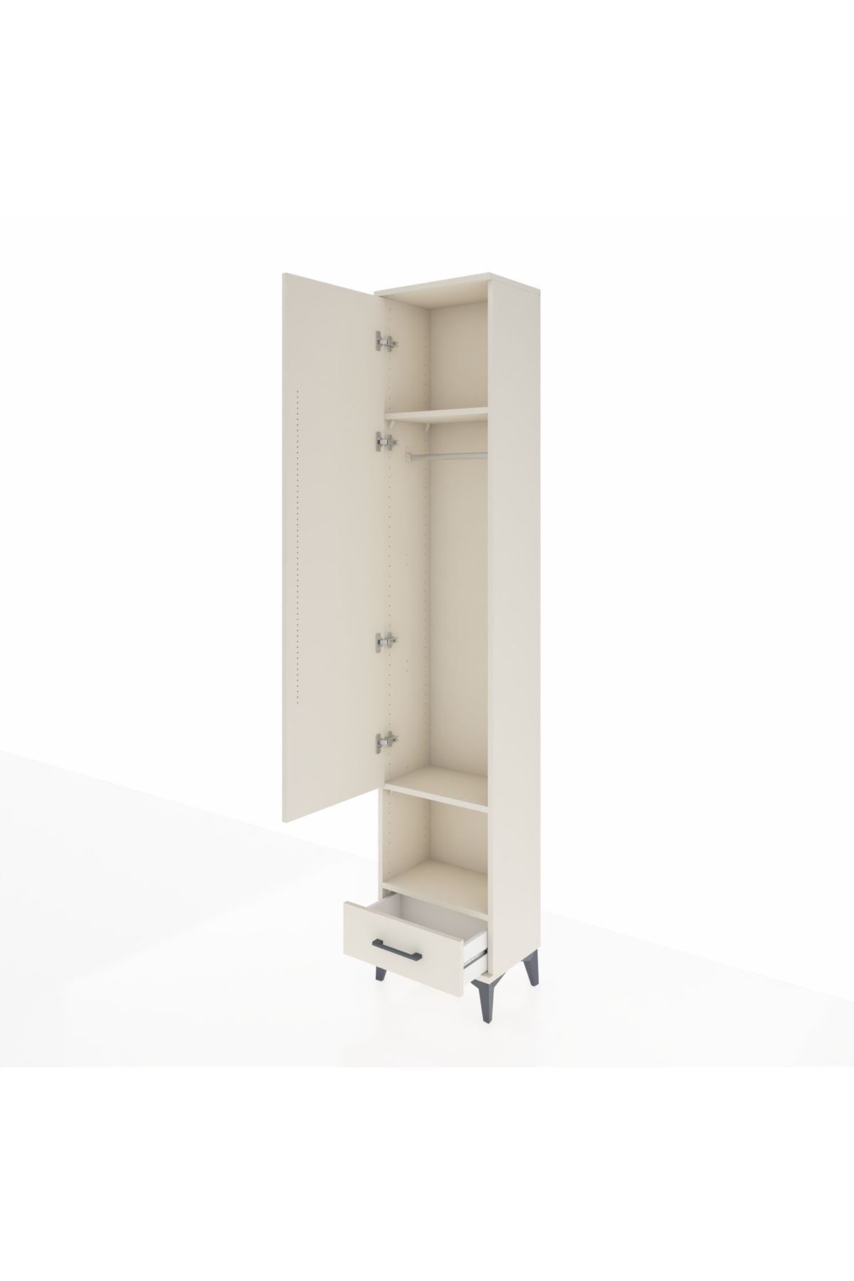 Arges Dolap 3 Raflı Tek Çekmeceli Tek Askılı 44x30x221 Aytaşı-Aytaşı