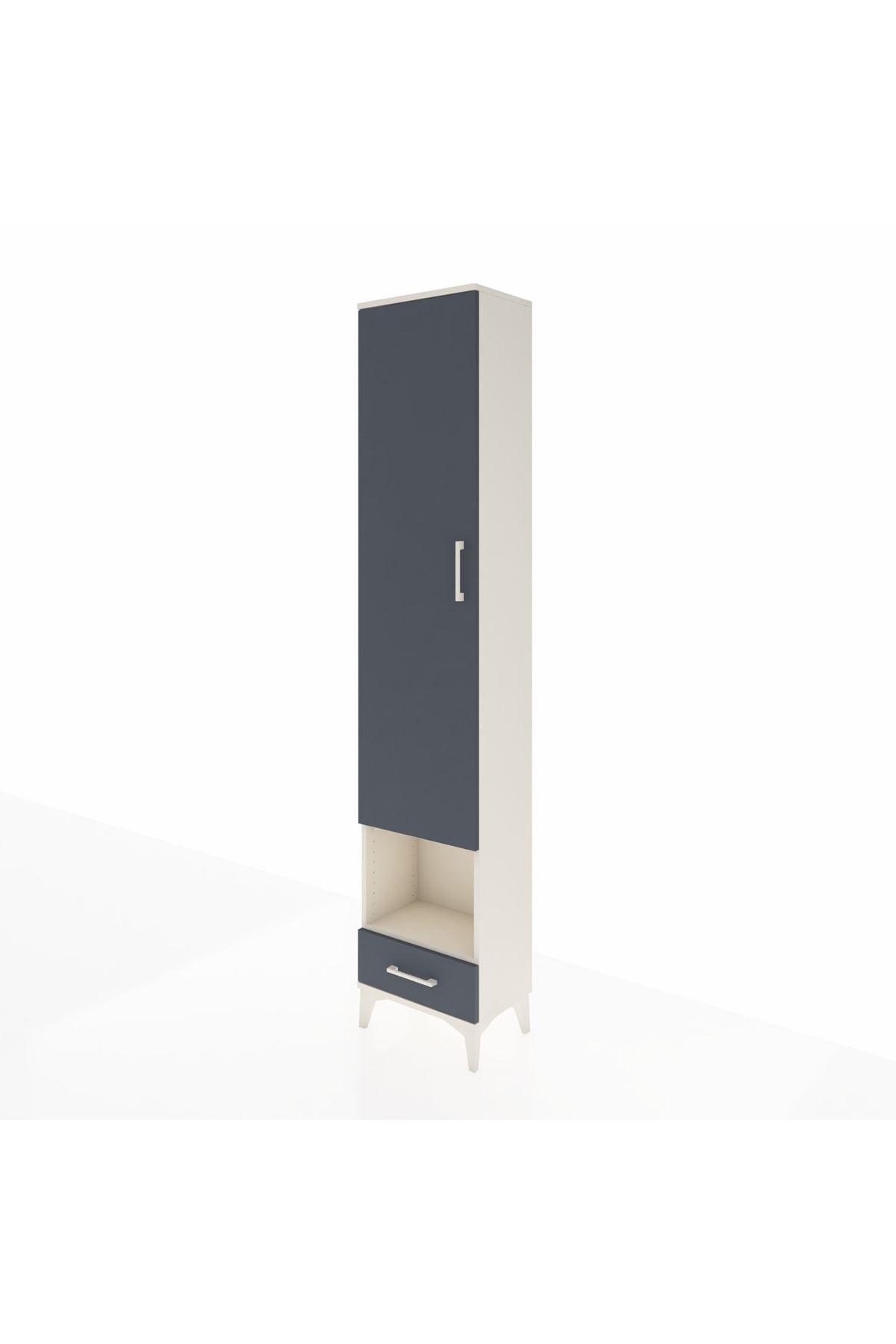 Arges Dolap 3 Raflı Tek Çekmeceli Tek Askılı 44x30x221 Aytaşı-Antrasit