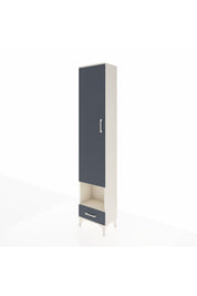 Arges Dolap 3 Raflı Tek Çekmeceli Tek Askılı 44x30x221 Aytaşı-Antrasit