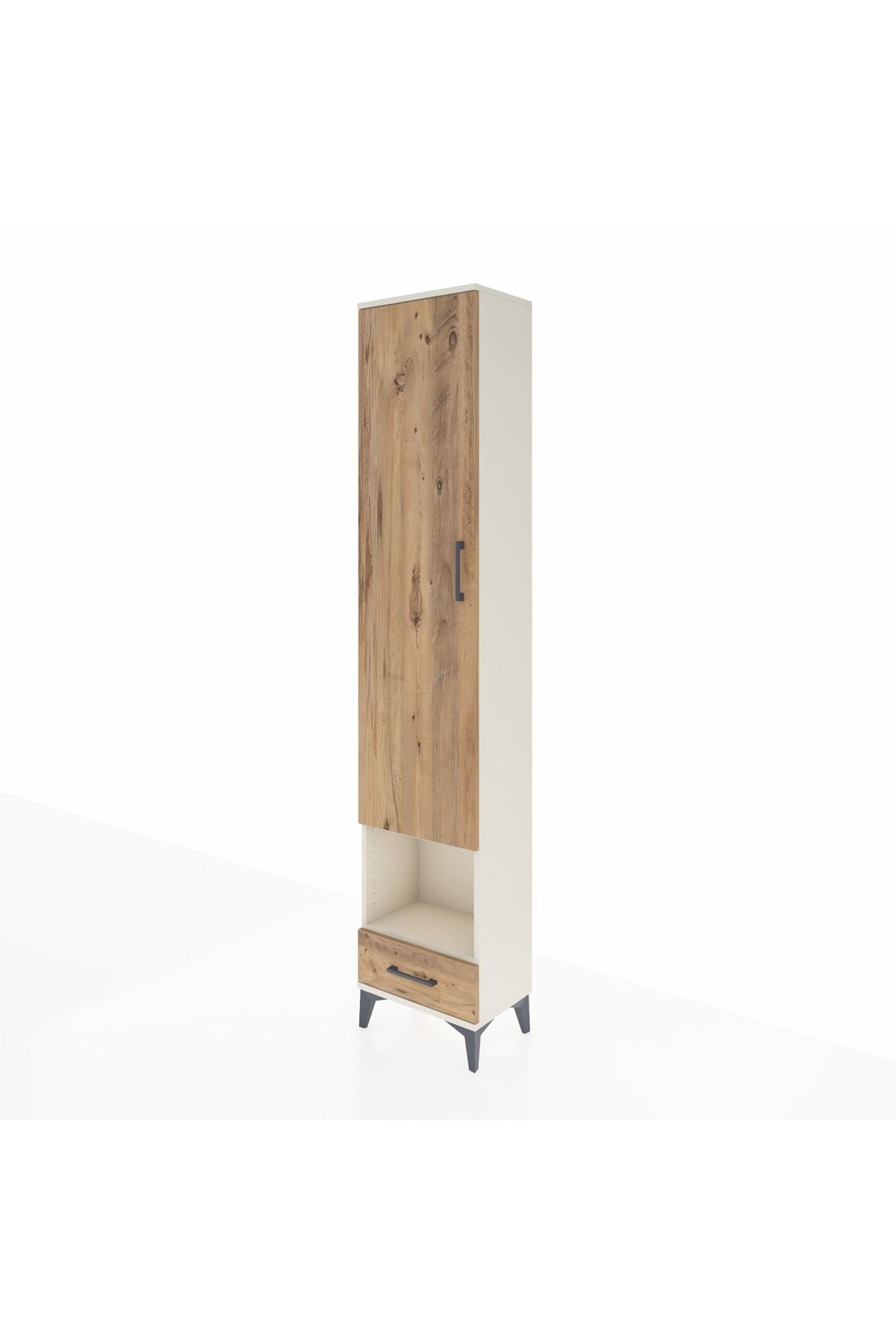 Arges Dolap 3 Raflı Tek Çekmeceli Tek Askılı 44x30x221 Aytaşı-Çam