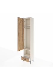 Arges Dolap 3 Raflı Tek Çekmeceli Tek Askılı 44x30x221 Aytaşı-Çam