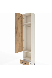 Arges Dolap 3 Raflı Tek Çekmeceli Tek Askılı 44x30x221 Aytaşı-Çam