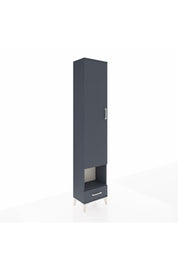 Arges Dolap 3 Raflı Tek Çekmeceli Tek Askılı 44x30x221 Antrasit-Antrasit