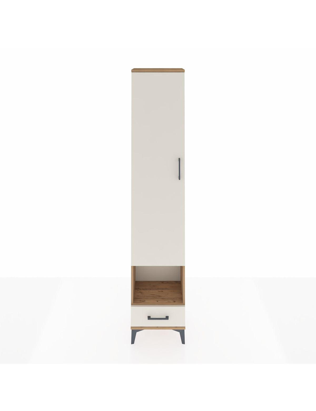 Arges Dolap 3 Raflı Tek Çekmeceli Tek Askılı 44x30x221 Çam-Aytaşı