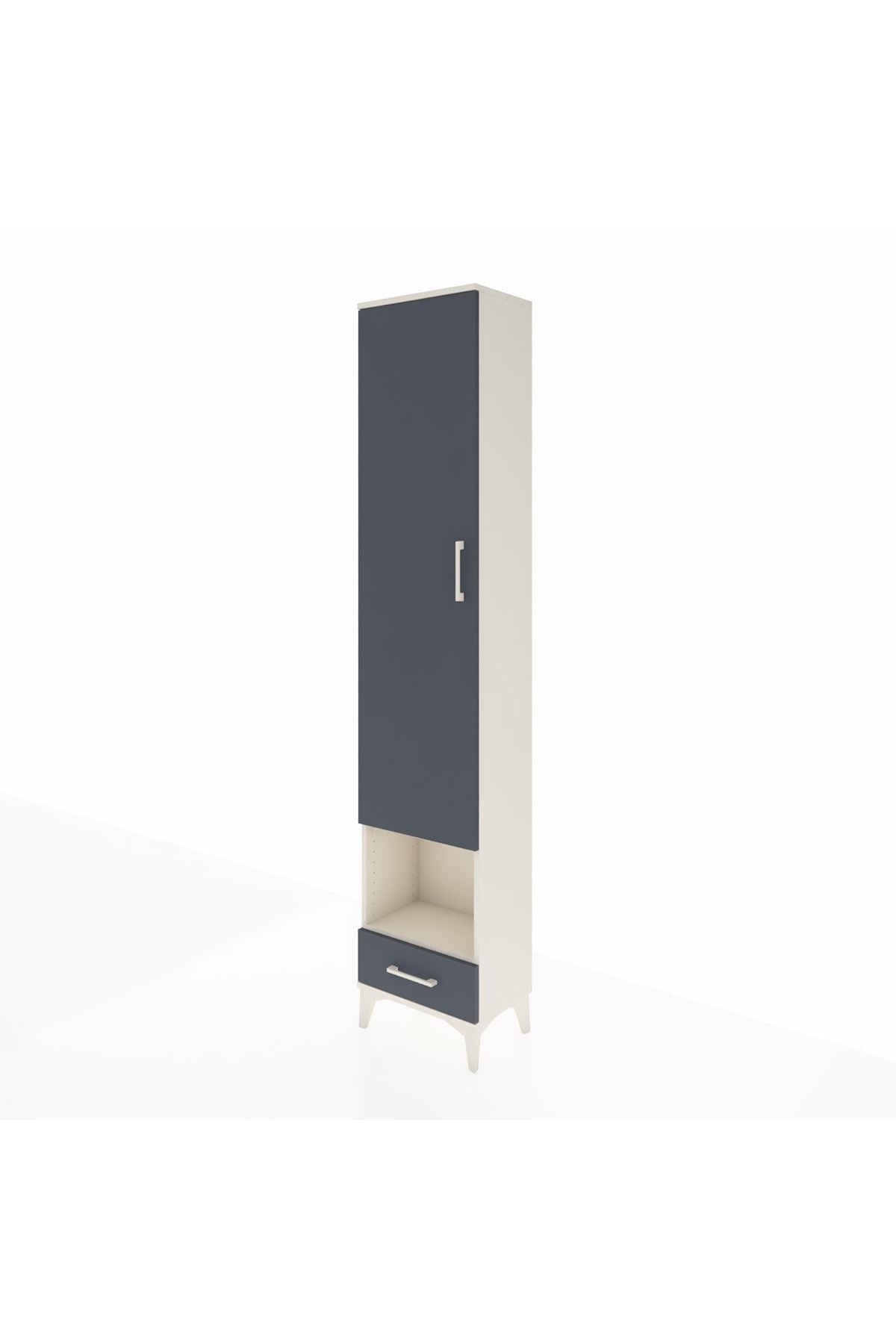 Arges Dolap 5 Raflı Tek Çekmeceli Tek Kapaklı 44x30x221 Aytaşı-Antrasit