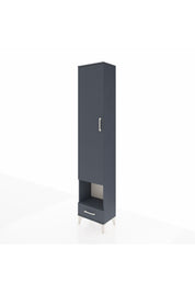 Arges Dolap 5 Raflı Tek Çekmeceli Tek Kapaklı 44x30x221 Antrasit-Antrasit