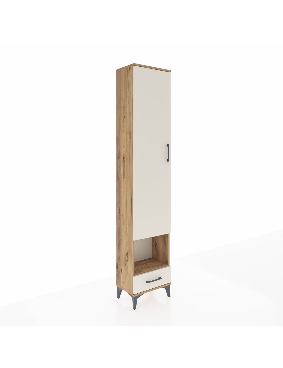 Arges Dolap 5 Raflı Tek Çekmeceli Tek Kapaklı 44x30x221 Çam-Aytaşı