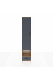 Arges Dolap 5 Raflı Tek Çekmeceli Tek Kapaklı 44x30x221 Çam-Antrasit