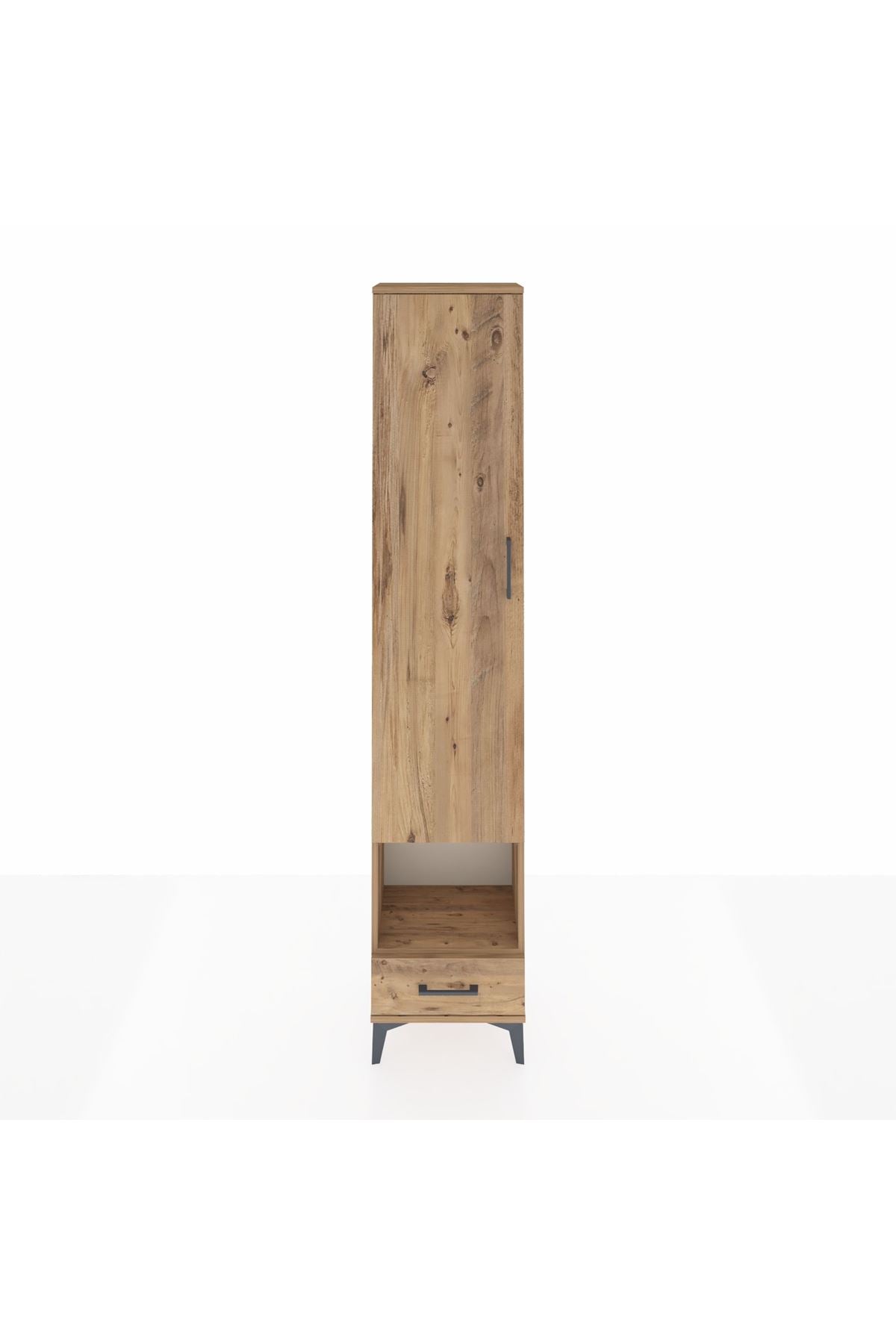 Arges Dolap 5 Raflı Tek Çekmeceli Tek Kapaklı 44x30x221 Çam-Çam