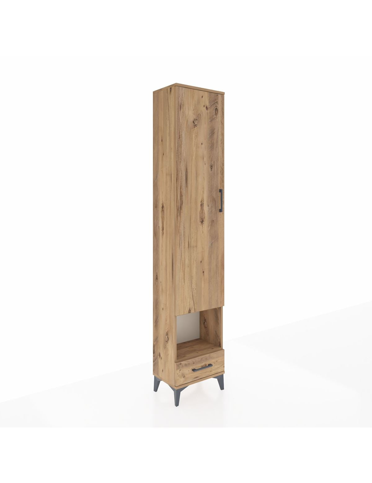 Arges Dolap 5 Raflı Tek Çekmeceli Tek Kapaklı 44x30x221 Çam-Çam