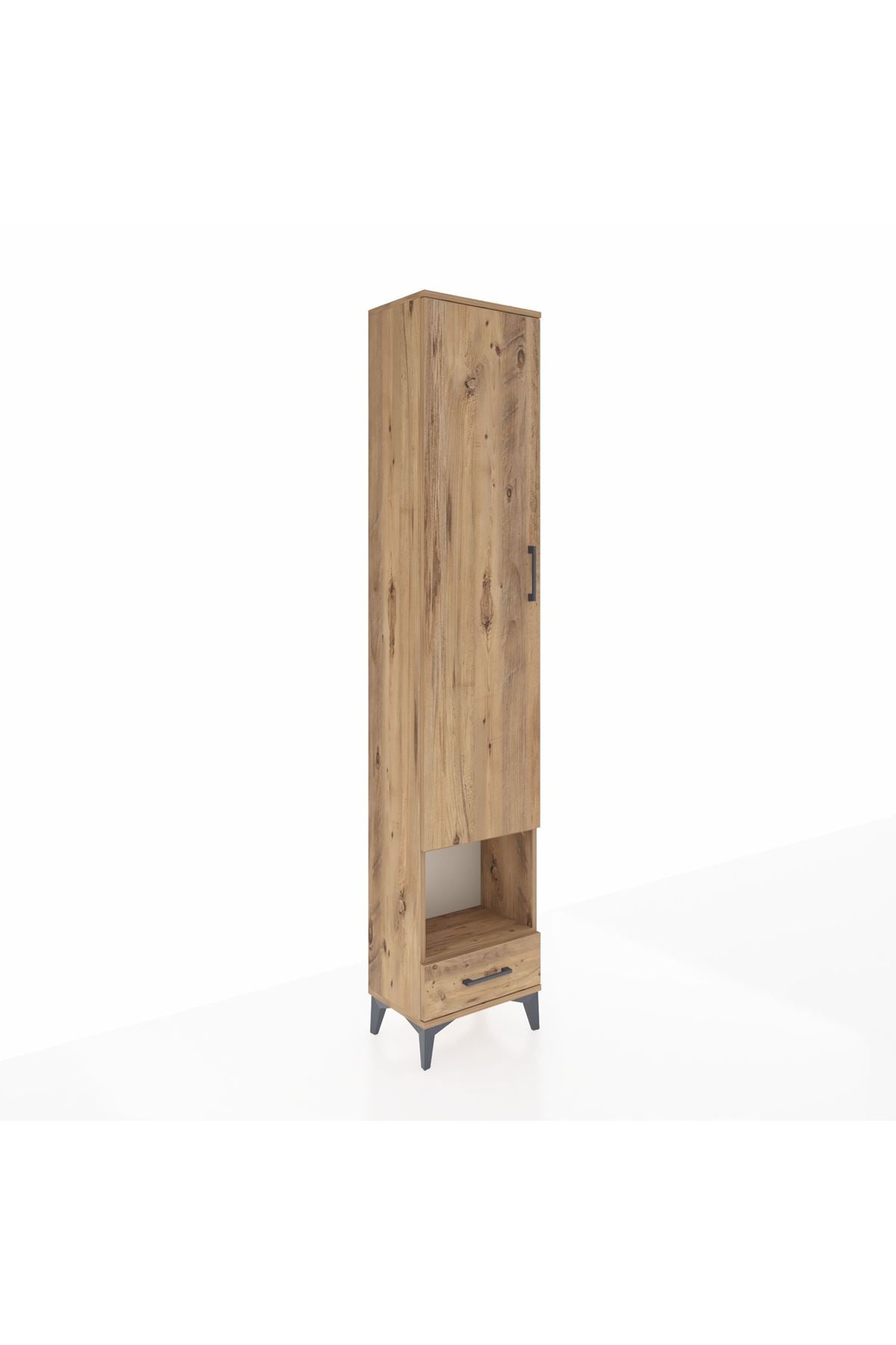 Arges Dolap 5 Raflı Tek Çekmeceli Tek Kapaklı 44x30x221 Çam-Çam