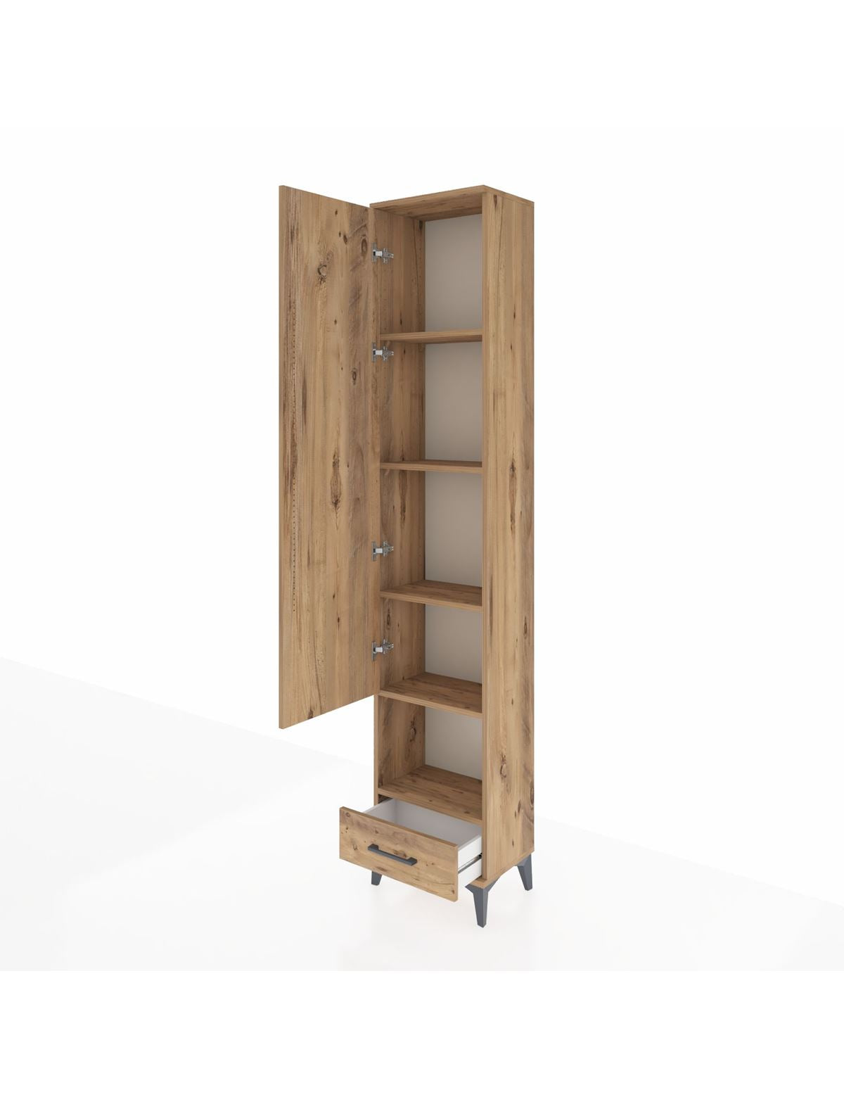 Arges Dolap 5 Raflı Tek Çekmeceli Tek Kapaklı 44x30x221 - S28M027V9A