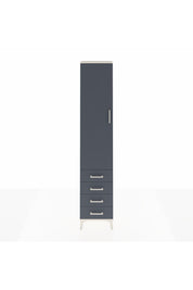 Arges Dolap 2 Raflı 4 Çekmeceli Tek Askılı 44x30x221 Aytaşı-Antrasit