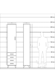 Arges Dolap 2 Raflı 4 Çekmeceli Tek Askılı 44x30x221 Aytaşı-Aytaşı