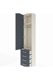 Arges Dolap 2 Raflı 4 Çekmeceli Tek Askılı 44x30x221 Aytaşı-Antrasit