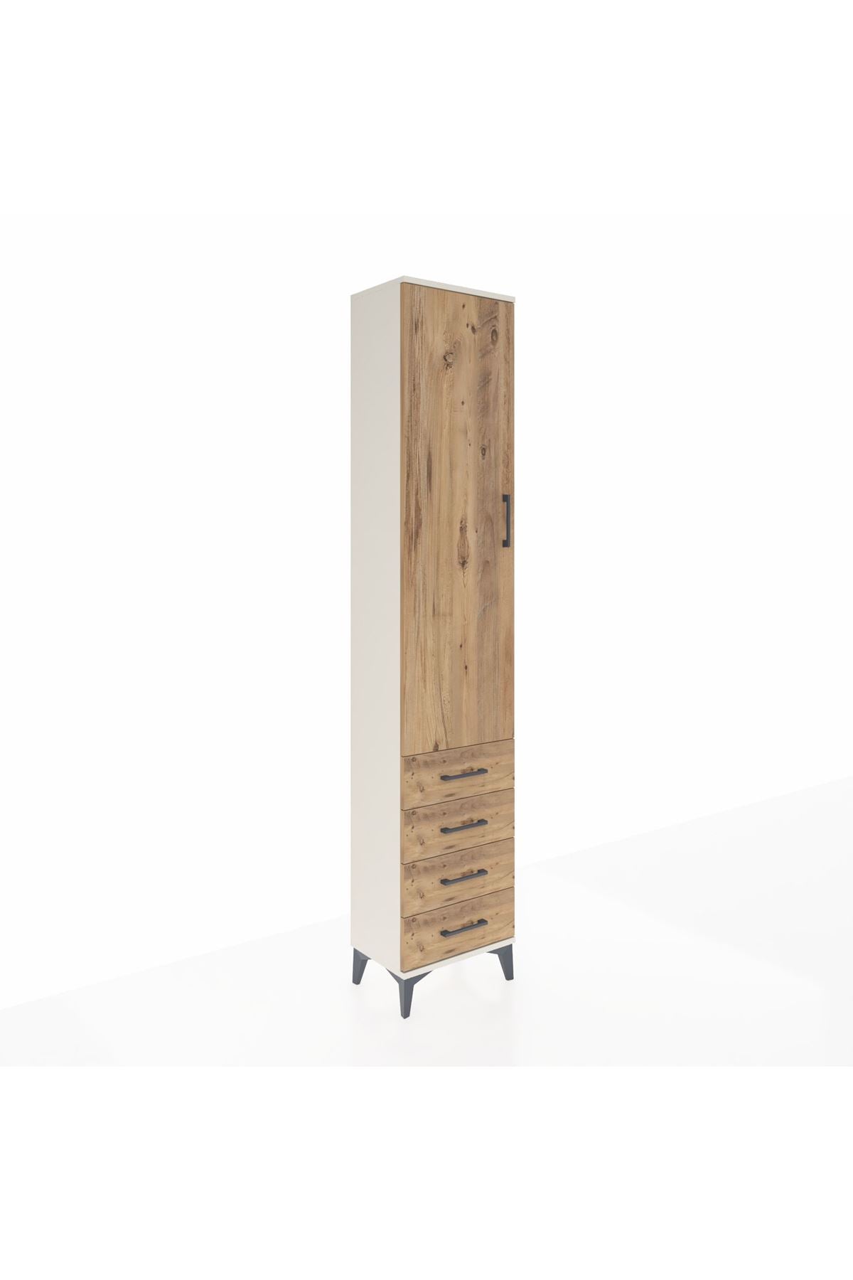 Arges Dolap 2 Raflı 4 Çekmeceli Tek Askılı 44x30x221 Aytaşı-Çam