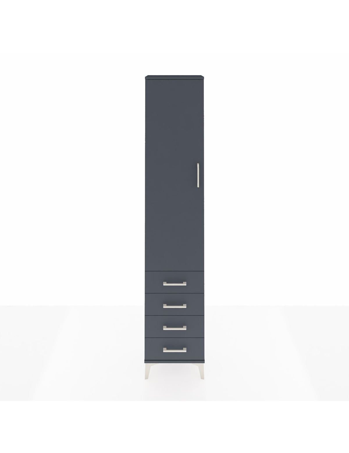 Arges Dolap 2 Raflı 4 Çekmeceli Tek Askılı 44x30x221 Antrasit-Antrasit