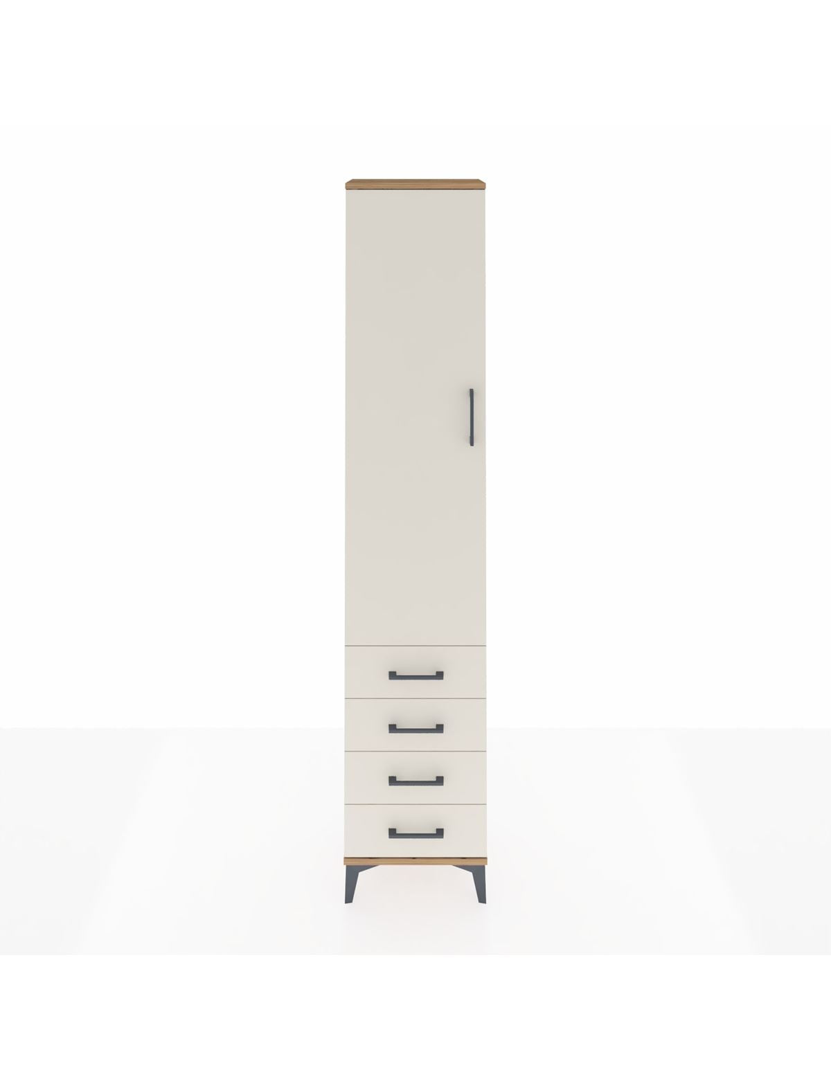 Arges Dolap 2 Raflı 4 Çekmeceli Tek Askılı 44x30x221 Çam-Aytaşı