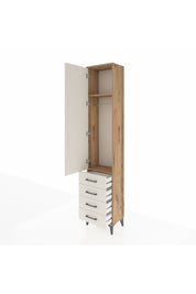 Arges Dolap 2 Raflı 4 Çekmeceli Tek Askılı 44x30x221 Çam-Aytaşı