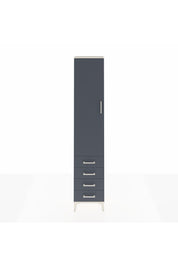 Arges Dolap 4 Raflı 4 Çekmeceli Tek Kapaklı 44x30x221 Aytaşı-Antrasit