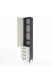 Arges Dolap 4 Raflı 4 Çekmeceli Tek Kapaklı 44x30x221 Antrasit-Aytaşı