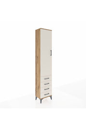 Arges Dolap 4 Raflı 4 Çekmeceli Tek Kapaklı 44x30x221 Çam-Aytaşı