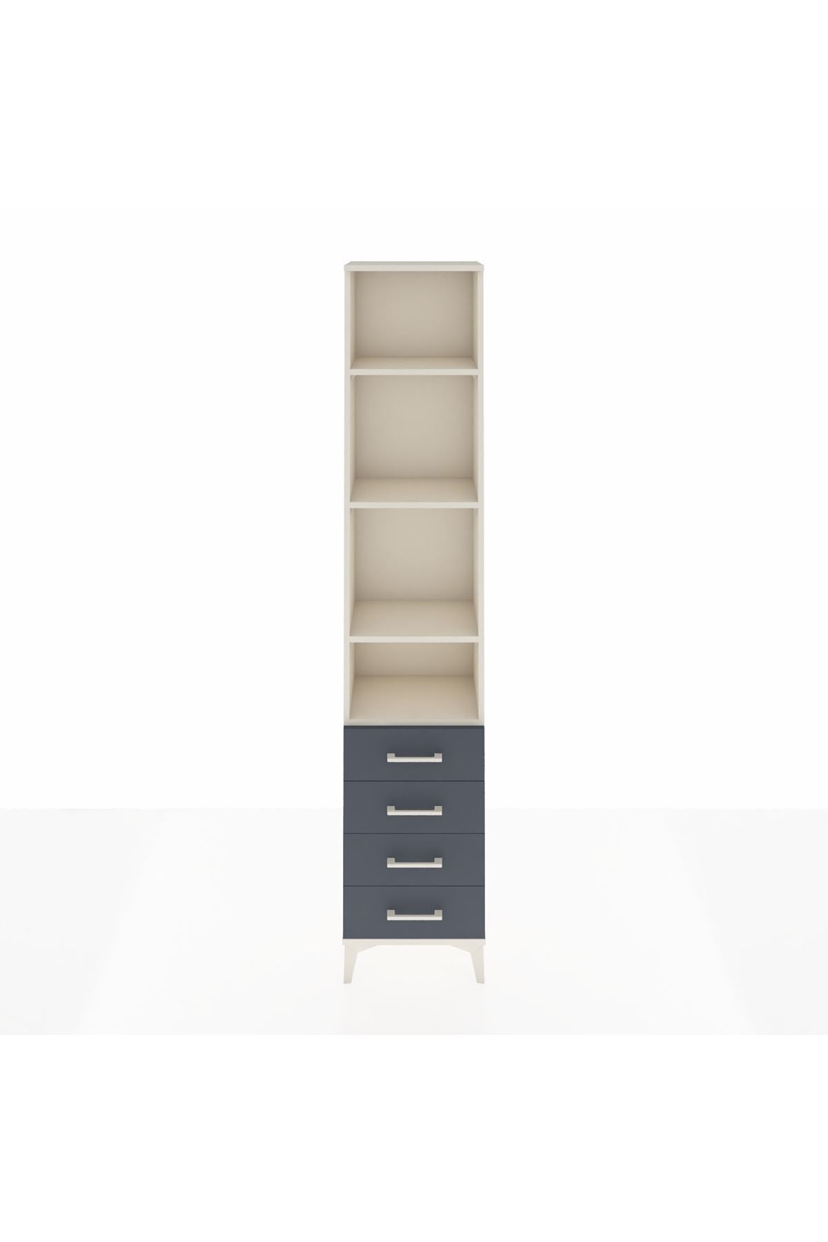 Arges Dolap 4 Raflı 4 Çekmeceli 44x30x221 Aytaşı-Antrasit