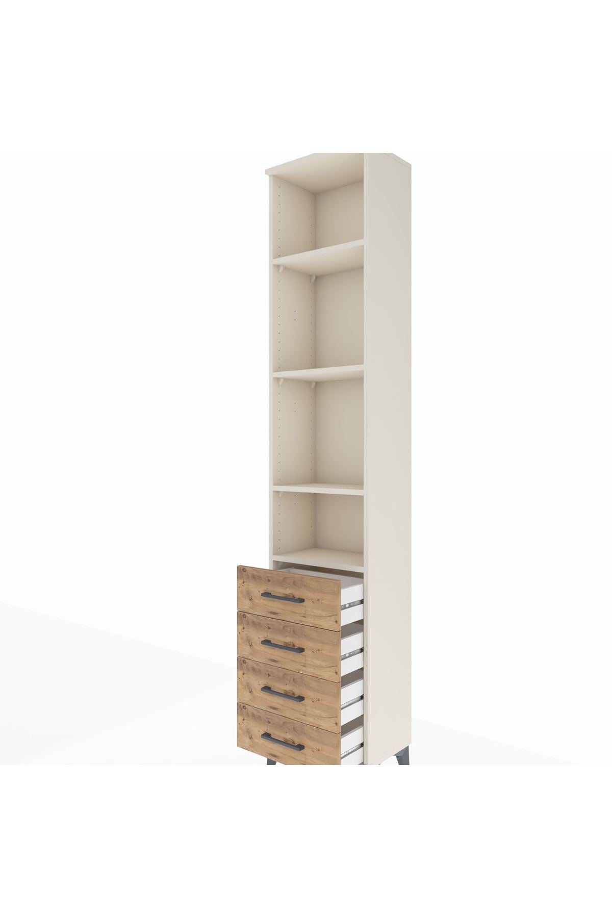 Arges Dolap 4 Raflı 4 Çekmeceli 44x30x221 Aytaşı-Çam