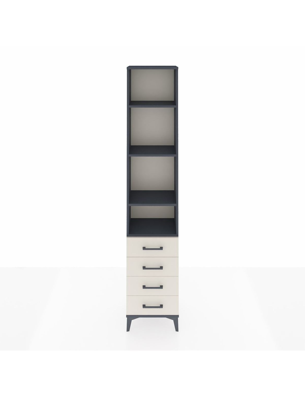 Arges Dolap 4 Raflı 4 Çekmeceli 44x30x221 Antrasit-Aytaşı