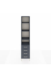Arges Dolap 4 Raflı 4 Çekmeceli 44x30x221 Antrasit-Antrasit