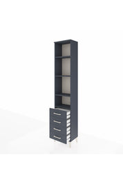 Arges Dolap 4 Raflı 4 Çekmeceli 44x30x221 Antrasit-Antrasit