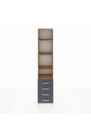 Arges Dolap 4 Raflı 4 Çekmeceli 44x30x221 Çam-Antrasit