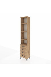 Arges Dolap 4 Raflı 4 Çekmeceli 44x30x221 Çam-Çam