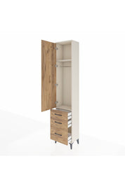 Arges Dolap 2 Raflı 3 Çekmeceli Tek Askılı 44x30x221 Aytaşı-Çam