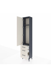 Arges Dolap 2 Raflı 3 Çekmeceli Tek Askılı 44x30x221 Antrasit-Aytaşı