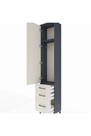 Arges Dolap 2 Raflı 3 Çekmeceli Tek Askılı 44x30x221 Antrasit-Aytaşı