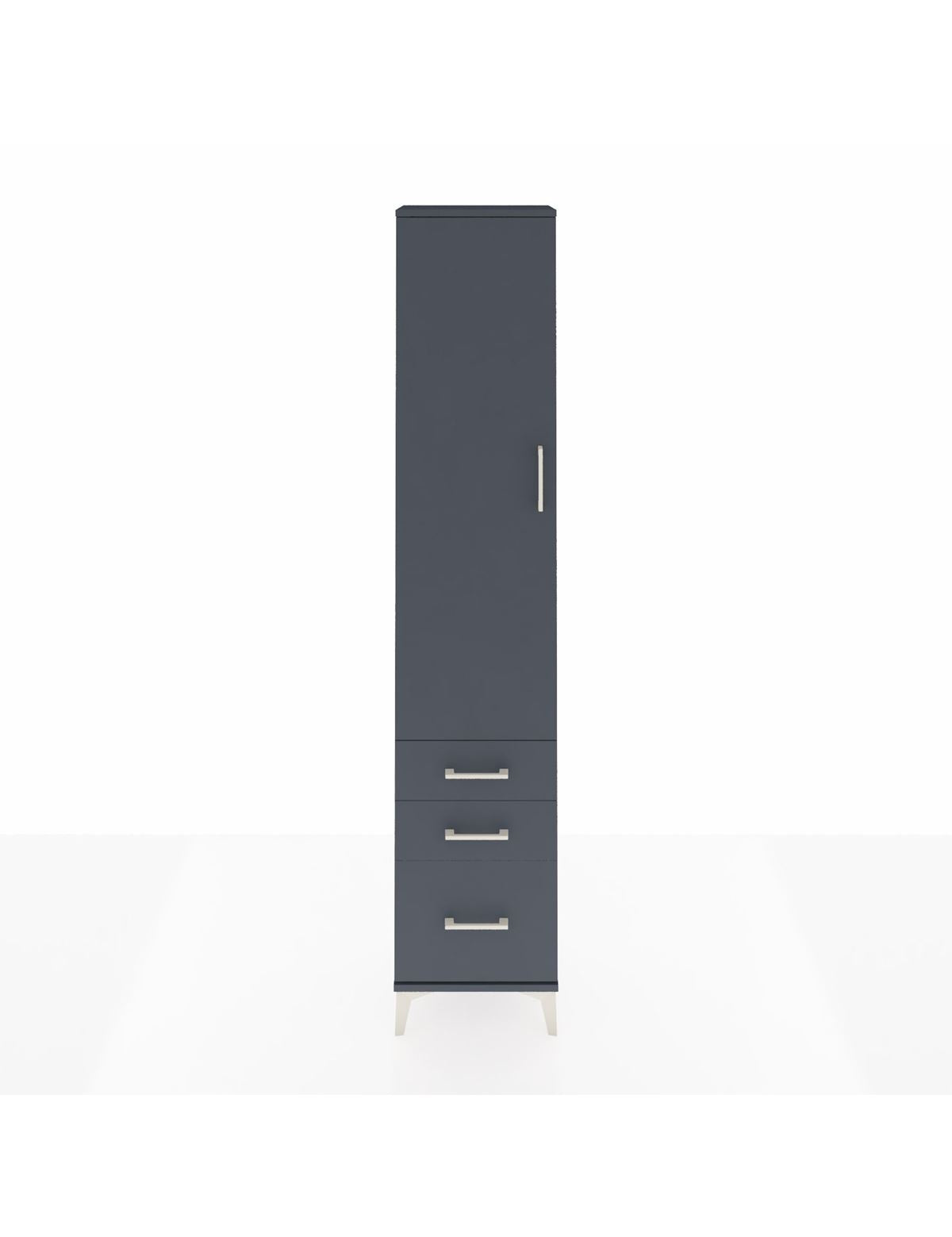 Arges Dolap 2 Raflı 3 Çekmeceli Tek Askılı 44x30x221 Antrasit-Antrasit