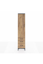 Arges Dolap 2 Raflı 3 Çekmeceli Tek Askılı 44x30x221 Antrasit-Çam