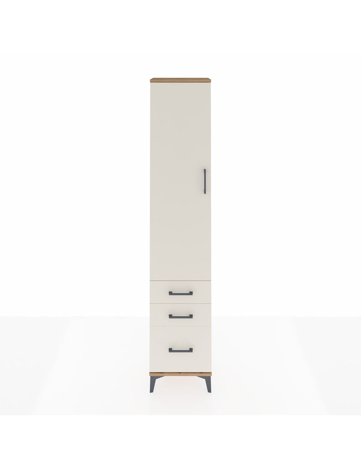 Arges Dolap 2 Raflı 3 Çekmeceli Tek Askılı 44x30x221 Çam-Aytaşı