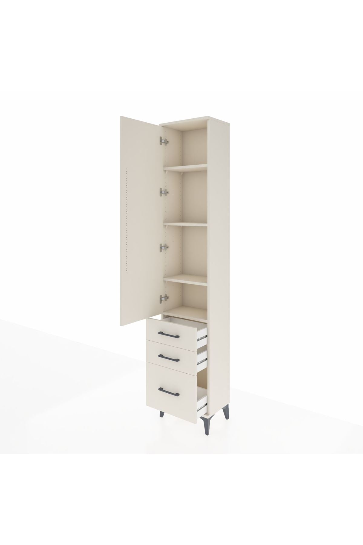 Arges Dolap 4 Raflı 3 Çekmeceli Tek Kapaklı 44x30x221 Aytaşı-Aytaşı