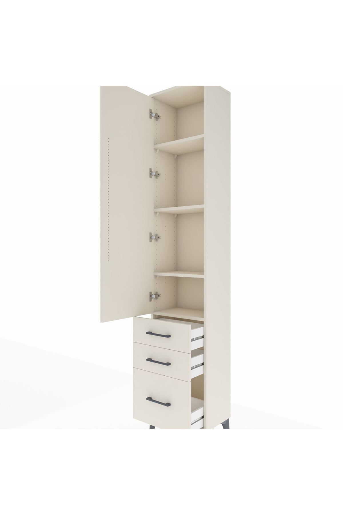 Arges Dolap 4 Raflı 3 Çekmeceli Tek Kapaklı 44x30x221 Aytaşı-Aytaşı