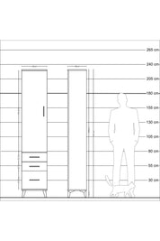 Arges Dolap 4 Raflı 3 Çekmeceli Tek Kapaklı 44x30x221 Aytaşı-Aytaşı
