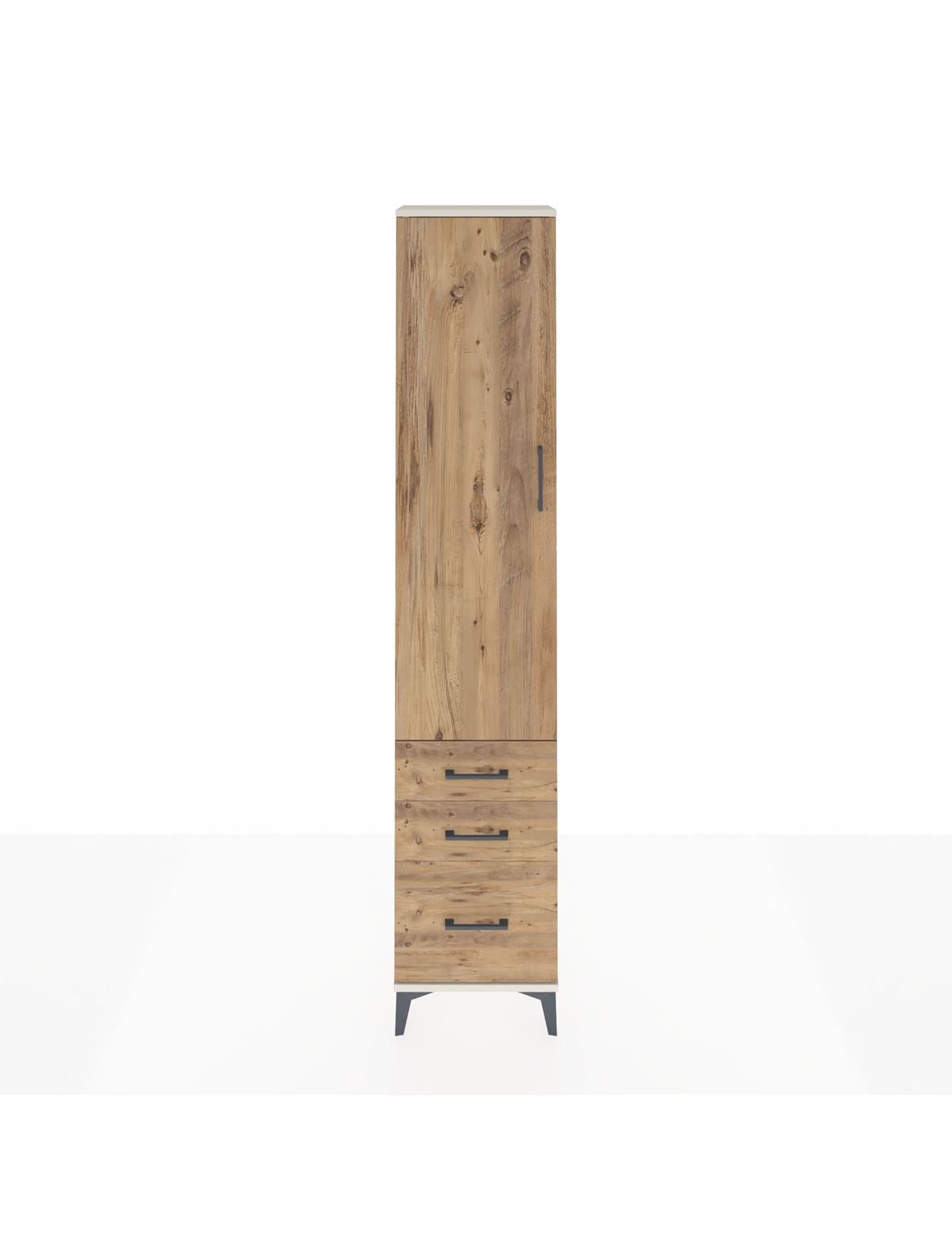 Arges Dolap 4 Raflı 3 Çekmeceli Tek Kapaklı 44x30x221 Aytaşı-Çam